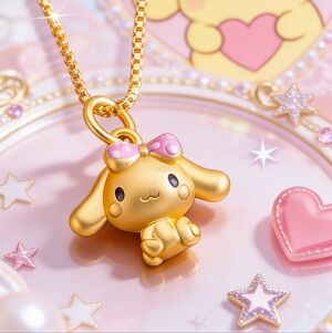 24K Cinnamoroll Pendant Necklace Sanrio Luxury Collectible